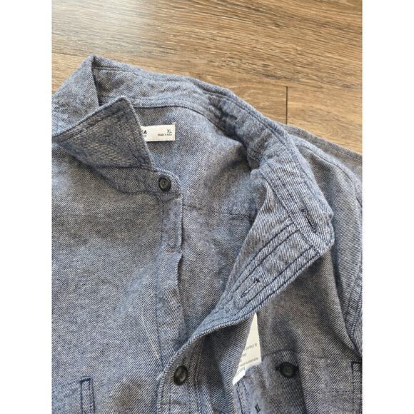 NWT Sonoma Supersoft Flannel Shirt Men's XL Blue Chambray Cozy Fall Staple Y2K - Picture 9 of 9